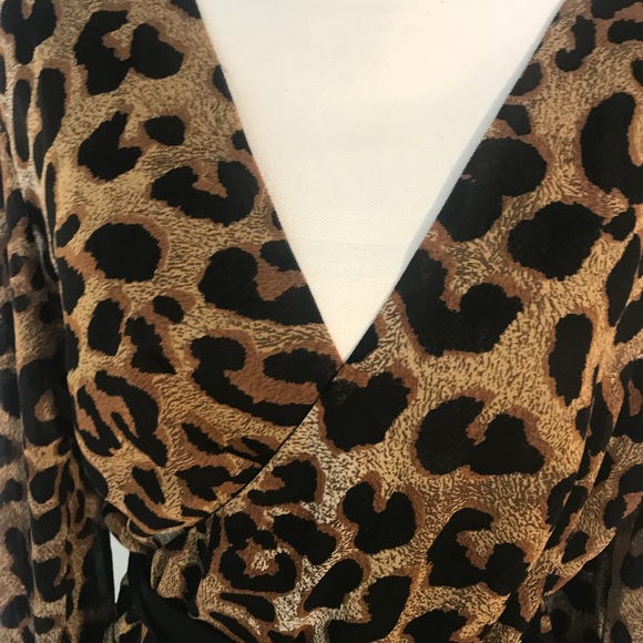 Vintage Cheetah/Leopard Silk Wrap Dress - Picture 3 of 7